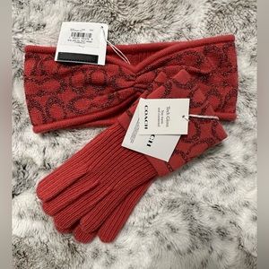 NWT Coach tech gloves and headband bundle